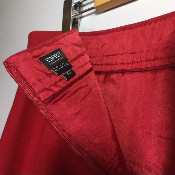 Esprit Deep Red Wool Blend Luxe Skirt - Picture 3 of 8